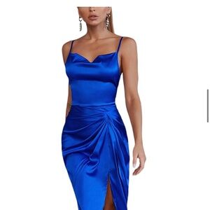 Amanda Royal Women's Blue Midi Dress
